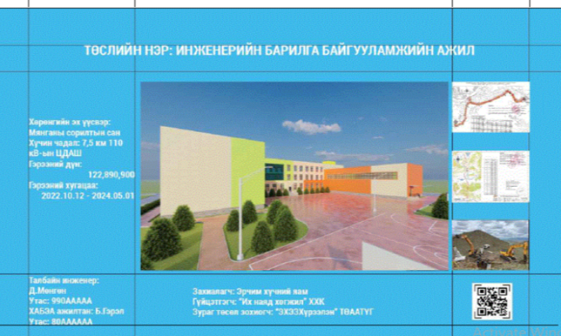 СТАНДАРТАА МӨРДӨЖ, АЮУЛГҮЙ БАЙДЛАА ХАНГАЯ

Улс, орон нутгийн төсөв болон гадаадын зээл тусламжийн хөрөнгөөр санхүүжих бүтээн байгуулалтын ажлын мэдээллийн

самбарт тавих шаардлага

MNS 7023:2023